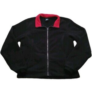 Kuhl Fleece Jacket Womens L Black Red Camping Outdoor Hiking Thumb Holes